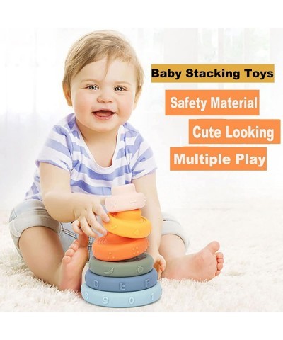 Baby?Toys 6-8-12 Months 6 Pcs Stacking Rings Soft Toys&Teething?Toys Squeeze Play with Early STEM Learning Toy Christmas Stoc...