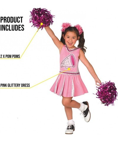 Kids Cheerleader Costume For Girls Cute Pink Cheer Uniform Outfit Halloween Costumes For Girls $41.32 Kids' Costumes