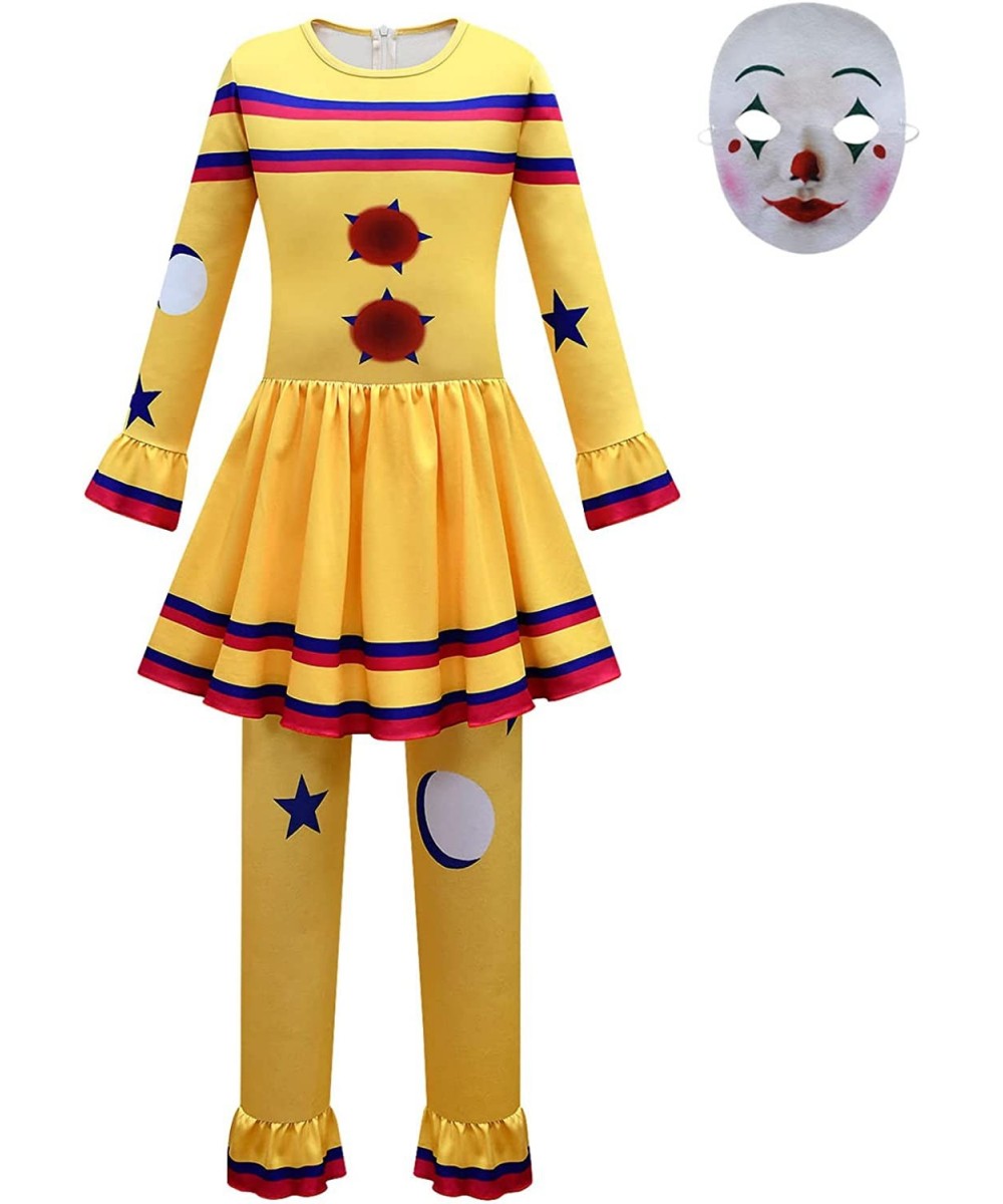 Kids Clown Costume Dress Halloween Cosplay Outfits with Mask 5-10Y $37.24 Kids' Costumes