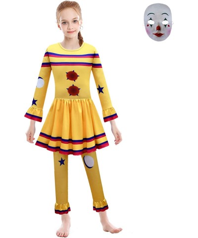 Kids Clown Costume Dress Halloween Cosplay Outfits with Mask 5-10Y $37.24 Kids' Costumes