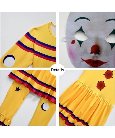 Kids Clown Costume Dress Halloween Cosplay Outfits with Mask 5-10Y $37.24 Kids' Costumes