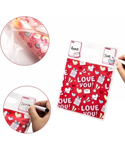 48 Pcs Valentine’s Day Sealing Gift Bag with Handles Candy Bag with 6 Designs for Kids Party Favor Classroom Exchange Prizes ...