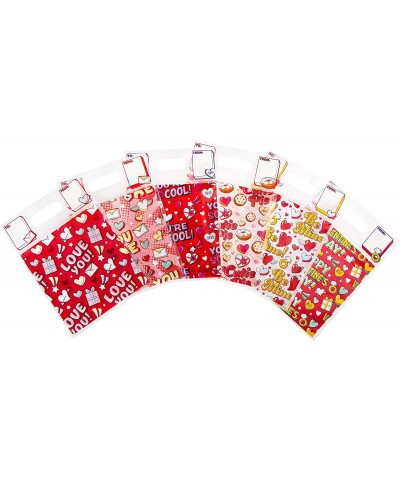 48 Pcs Valentine’s Day Sealing Gift Bag with Handles Candy Bag with 6 Designs for Kids Party Favor Classroom Exchange Prizes ...