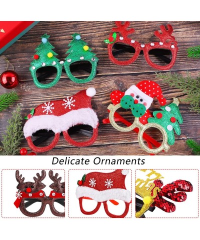 30 Pieces Christmas Glitter Party Glasses Frames Christmas Costume Eyewear Party Accessory Supplies Antlers Reindeer Snowman ...