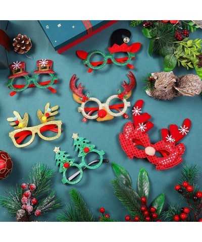 30 Pieces Christmas Glitter Party Glasses Frames Christmas Costume Eyewear Party Accessory Supplies Antlers Reindeer Snowman ...