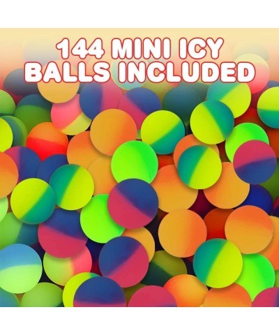 1 Inch ICY Bouncy Balls for Kids Bulk Set of 144 Bouncing Balls with a Frosty Look & Extra-High Bounce Frozen Birthday Party ...