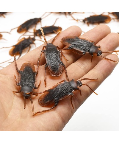 100 PCS Prank Fake Roaches Toys Simulation Fake Rubber Cockroach Roach Bug Roaches Toy Prank Funny Trick Joke Toys Plastic Bu...