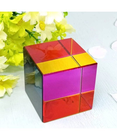 K9 Optical Crystal Mixing Color Cube Prism 2 Inch(50mm) Multi-Color Crystal Cube Prism Scientific Learning Color Cube Educati...