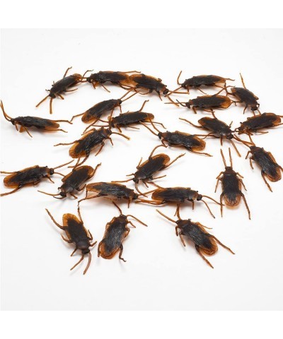 100 PCS Prank Fake Roaches Toys Simulation Fake Rubber Cockroach Roach Bug Roaches Toy Prank Funny Trick Joke Toys Plastic Bu...