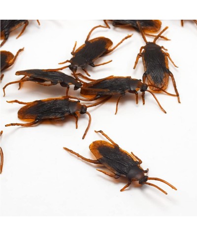 100 PCS Prank Fake Roaches Toys Simulation Fake Rubber Cockroach Roach Bug Roaches Toy Prank Funny Trick Joke Toys Plastic Bu...