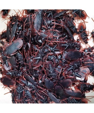 100 PCS Prank Fake Roaches Toys Simulation Fake Rubber Cockroach Roach Bug Roaches Toy Prank Funny Trick Joke Toys Plastic Bu...