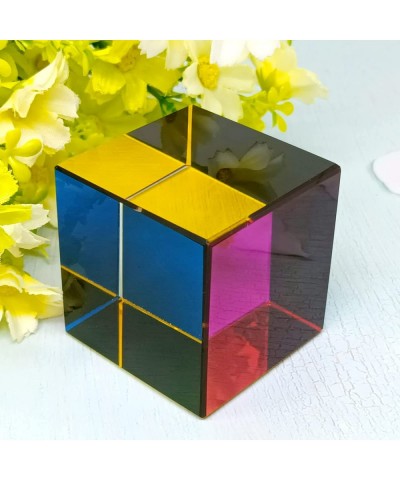 K9 Optical Crystal Mixing Color Cube Prism 2 Inch(50mm) Multi-Color Crystal Cube Prism Scientific Learning Color Cube Educati...