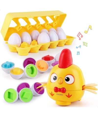 Baby Musical Chicken W/ Matching Egg Toys Boy Girl Educational Learning Color Shape Sorter Game Egg Interactive Montesorri Bi...