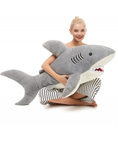 Giant Shark Stuffed Animal Giant Stuffed Shark Plush 51" Large Shark Plush Pillow Toy Gift for Kids Girlfriend Gray $76.64 Ki...