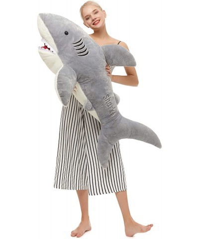 Giant Shark Stuffed Animal Giant Stuffed Shark Plush 51" Large Shark Plush Pillow Toy Gift for Kids Girlfriend Gray $76.64 Ki...