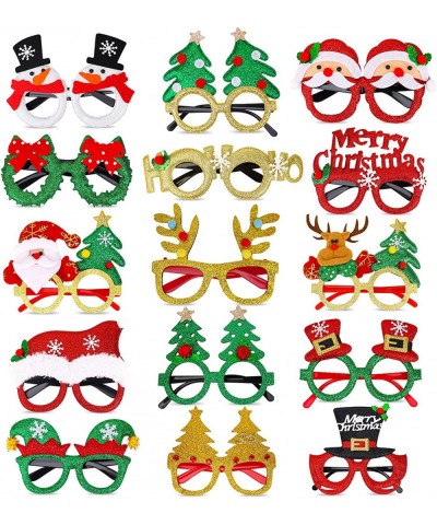 15 Pcs Christmas Glasses Frame Holiday Party Eyeglasses Frames Christmas Decoration Christmas Photo Props Eyewear Christmas P...