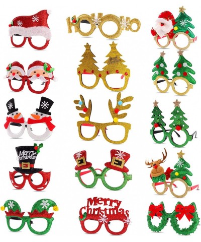 15 Pcs Christmas Glasses Frame Holiday Party Eyeglasses Frames Christmas Decoration Christmas Photo Props Eyewear Christmas P...