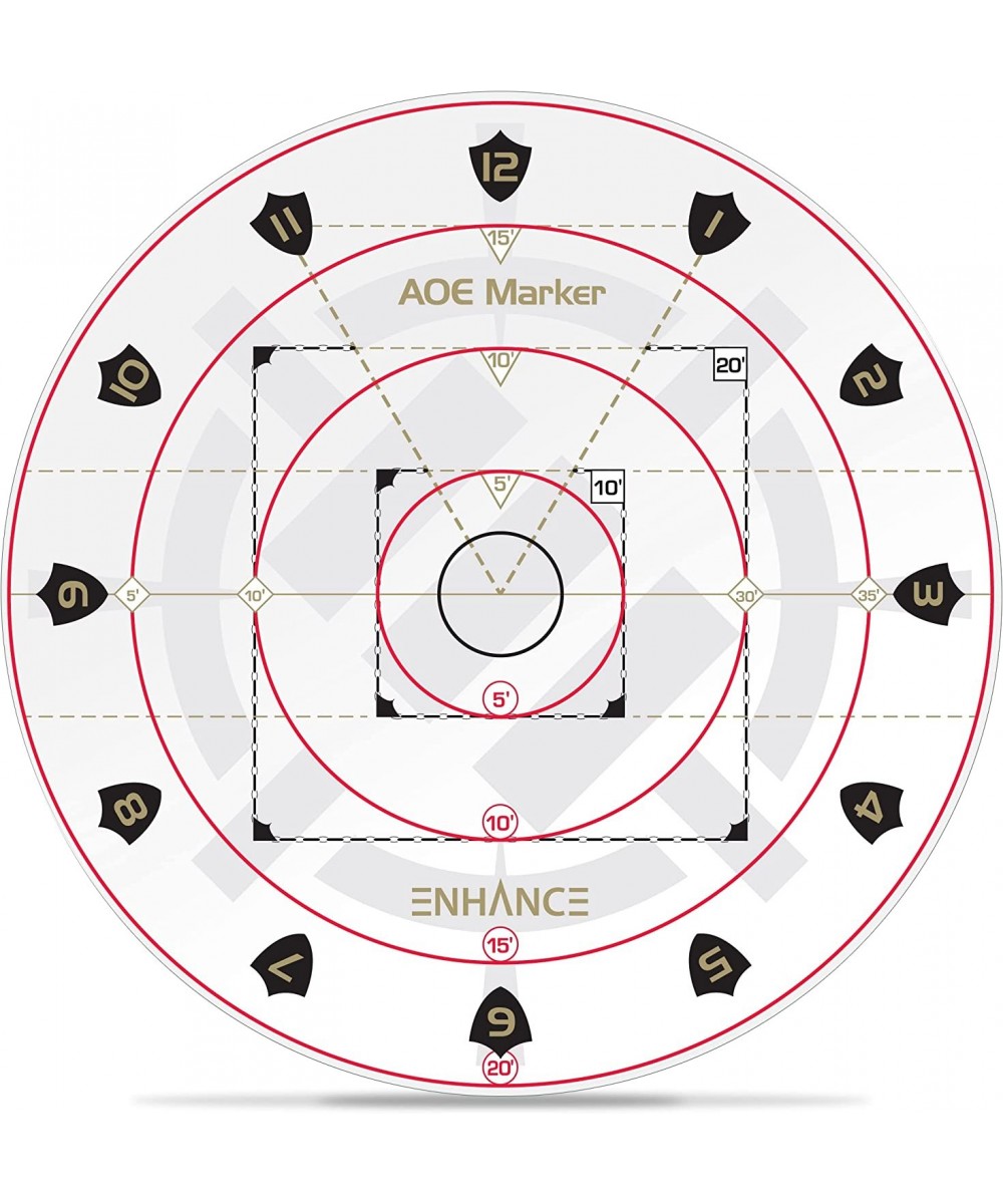 Spell AOE Damage Marker for Tabletop RPG Games - D&D Area of Effect Template Quickly Determines Spell Effects on 1" Grid Batt...