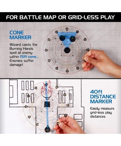 Spell AOE Damage Marker for Tabletop RPG Games - D&D Area of Effect Template Quickly Determines Spell Effects on 1" Grid Batt...