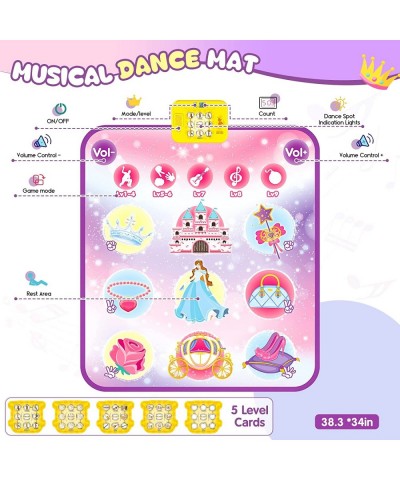 Electronic Dance Mats for Kids Ages 3-12 Princess Castle Themed Dance Play Mat Dance Pad Music Games with 9 Challenge Levels ...