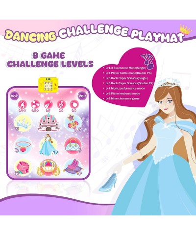 Electronic Dance Mats for Kids Ages 3-12 Princess Castle Themed Dance Play Mat Dance Pad Music Games with 9 Challenge Levels ...