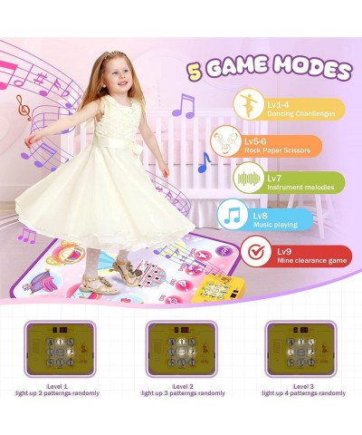 Electronic Dance Mats for Kids Ages 3-12 Princess Castle Themed Dance Play Mat Dance Pad Music Games with 9 Challenge Levels ...