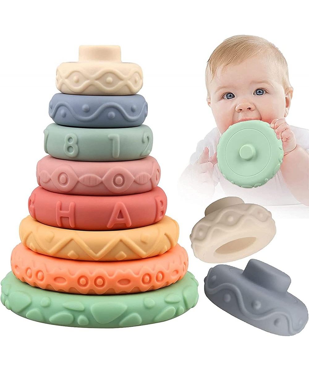 8 Pcs Stacking Rings Soft Toys for Babies 6 Months and up Old Girls Boys - Toddlers Sensory Educational Montessori Baby Block...