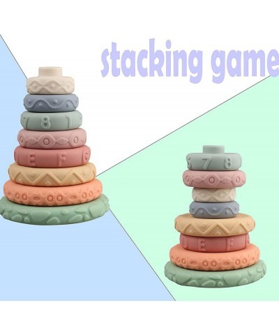 8 Pcs Stacking Rings Soft Toys for Babies 6 Months and up Old Girls Boys - Toddlers Sensory Educational Montessori Baby Block...