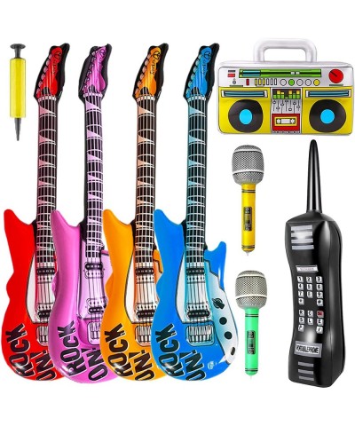 Inflatable Guitar Set Music Instruments Props Include Inflatable Rock Star Guitar Microphones Mobile Phones and Boombox for 8...