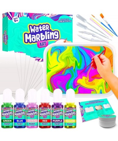 Marbling Arts and Crafts Supplies - Spin Art DIY Marble Painting Kits Stem Toys Gifts Set Kids Adults Girls Boys Tweens with ...