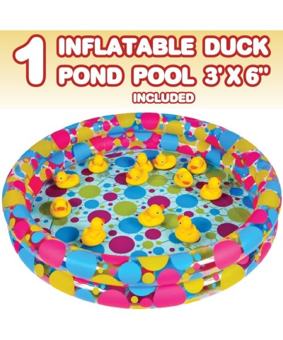 Duck Pond Matching Game for Kids - Includes 20 Plastic Ducks with Numbers and 3’ x 6” Inflatable Pool - Fun Memory Game - Wat...