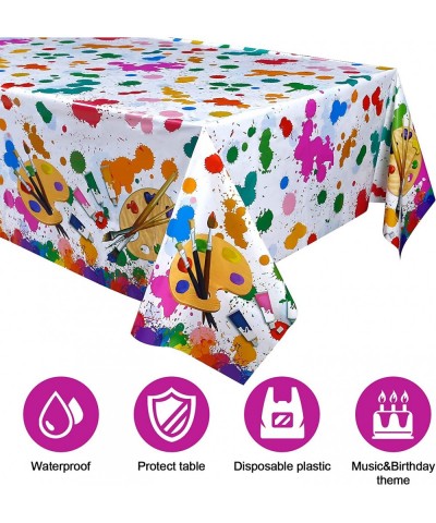 3Pcs Art Paint Party Tablecloths Disposable Art Plastic Table Cover for Boys & Girls Art Painting Them Birthday Party Supplie...