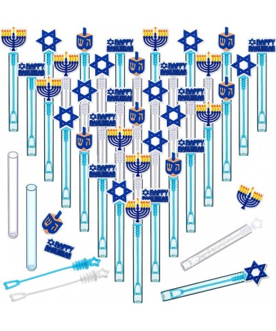 40 Pack Mini Hanukkah Bubble for Kids Party Favor Decoration Happy Hanukkah Purim Menorah Hanukkah Dreidel Hexagram Mini Bott...