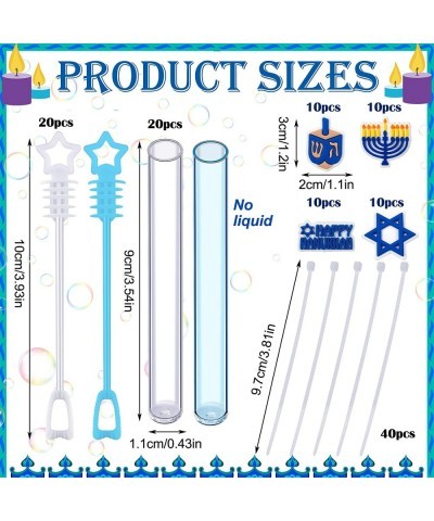 40 Pack Mini Hanukkah Bubble for Kids Party Favor Decoration Happy Hanukkah Purim Menorah Hanukkah Dreidel Hexagram Mini Bott...