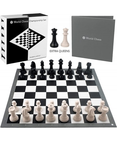 Championship Set Full Official Tournament Extra Queens Unique Sets for Kids and Adults Board Game Weighted Pieces (Extra Quee...