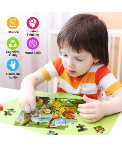 60 Pieces Animal Puzzles Kids Ages 3-5 Wooden Jigsaw Puzzles Montessori Puzzle for Toddler Educational Puzzles Gift for Girls...