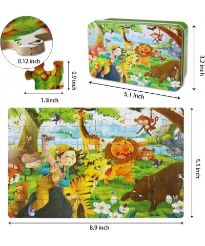 60 Pieces Animal Puzzles Kids Ages 3-5 Wooden Jigsaw Puzzles Montessori Puzzle for Toddler Educational Puzzles Gift for Girls...