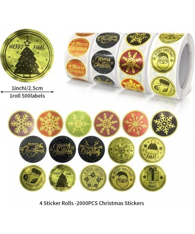 2000 PCS Christmas Stickers Roll 1 Inch Merry Xmas Sticker Removable Waterproof Round Happy Holiday Labels for Envelope Seals...