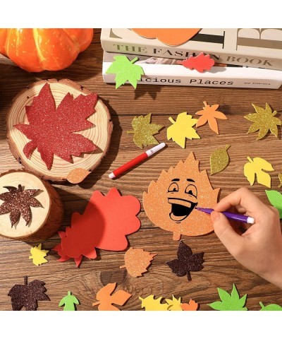 344 Pcs Fall Maple Leaf Stickers Foam Pumpkin Craft Kit Art Crafts Set DIY Thanksgiving Decorations for Kids Boys Girls Hallo...