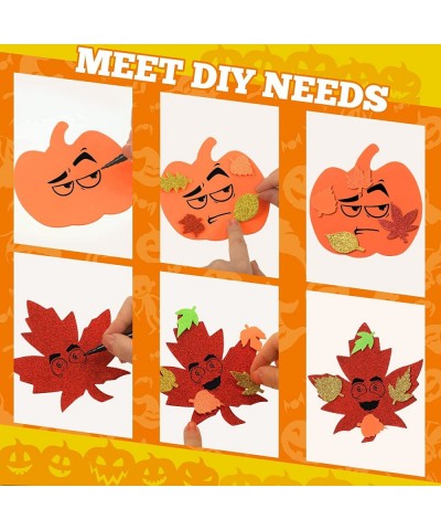 344 Pcs Fall Maple Leaf Stickers Foam Pumpkin Craft Kit Art Crafts Set DIY Thanksgiving Decorations for Kids Boys Girls Hallo...