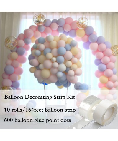 Balloon Arch Strip Kit Decorating Strip Kit 10 Rolls/ 164 Feet Balloon Tape Strips with 6 Rolls/ 600 Balloon Glue Point Dots ...