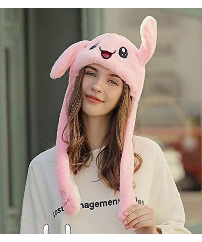 Cute Bunny Hat with Moving Ears for Adults Kids Pinch Ear to Jump Kawaii Plush Rabbit Hat Cap for Party Cosplay $21.41 Kids' ...