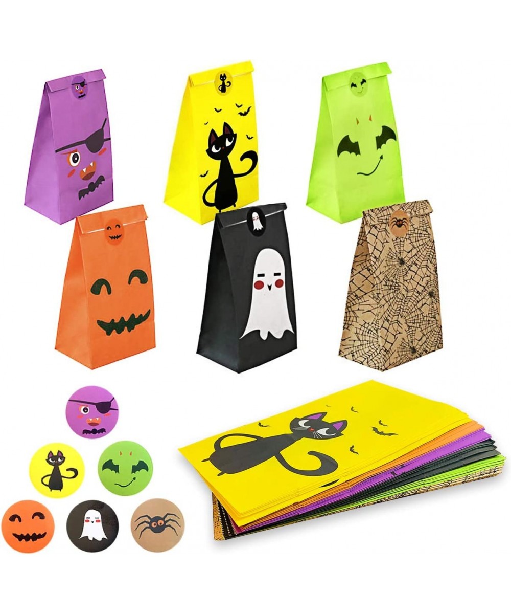 30 Pcs Halloween Treat Bags with Stickers 6 Styles Halloween Candy Bags for Reusable Trick or Treat Halloween Party Favor Bag...