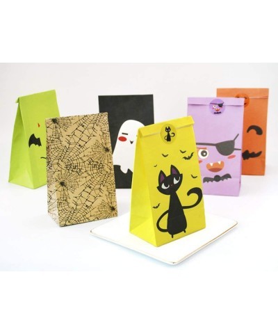 30 Pcs Halloween Treat Bags with Stickers 6 Styles Halloween Candy Bags for Reusable Trick or Treat Halloween Party Favor Bag...