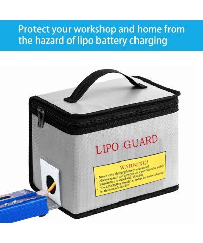 4PCS Lipo Battery Safe Bag Explosionproof  Bag for Lipo Battery Storage Transport and Charging Large Space Lipo Battery Guard...