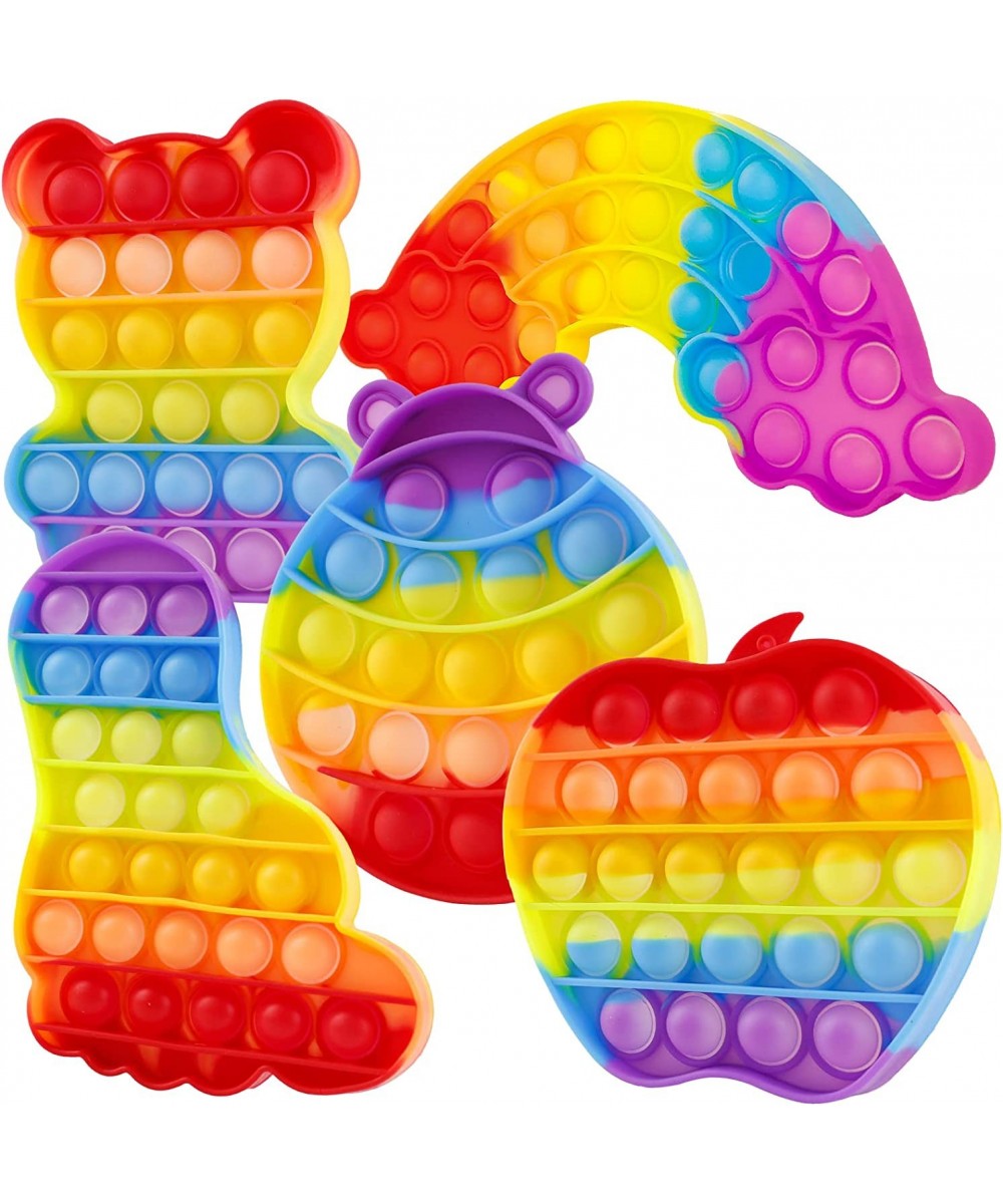 Pop Bubble Fidget Toy Gift for Kids Push 5 Pack Anxiety Sensory Set Rainbow Horse Bear Home School Office for Boys $14.82 Fid...