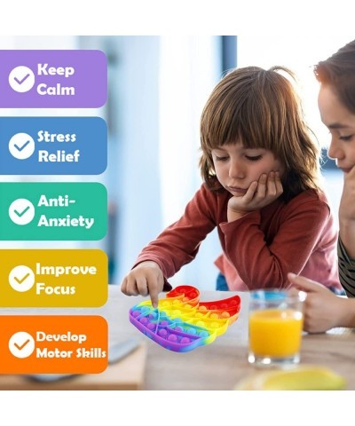 Pop Bubble Fidget Toy Gift for Kids Push 5 Pack Anxiety Sensory Set Rainbow Horse Bear Home School Office for Boys $14.82 Fid...