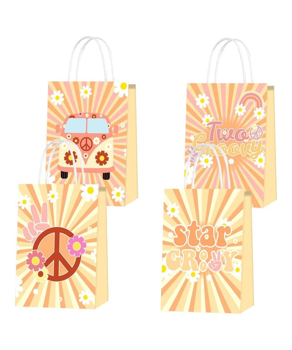 16PCS Two Groovy Retro Hippie Boho Girl Party Favor Bags Party Gift Goody Treat Candy Bags for Baby Two Year Old Favors Decor...