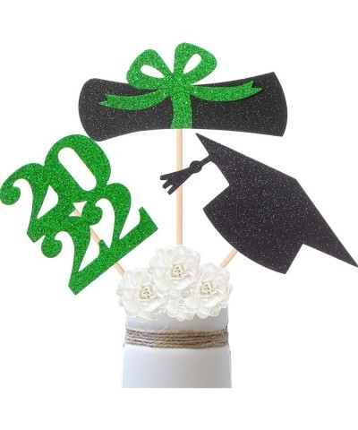 Glitter 2022 Graduation Party Centerpiece Sticks Green- Table Toppers for 2022 Graduation Party Decoration Party Supplies Set...