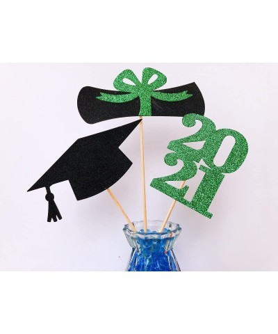 Glitter 2022 Graduation Party Centerpiece Sticks Green- Table Toppers for 2022 Graduation Party Decoration Party Supplies Set...